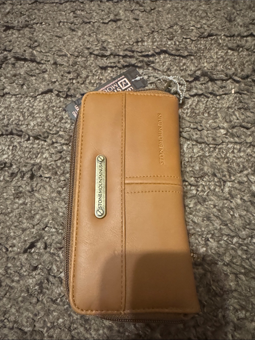 Stone Mountain Accessories Brown Leather Zip Wallet for Men